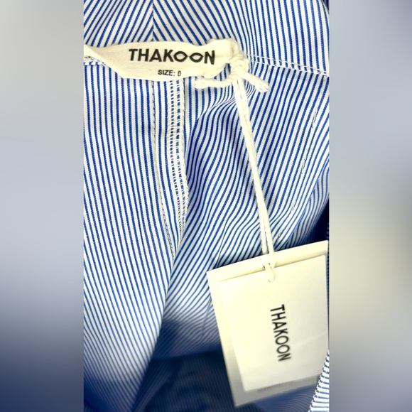 Thakoon Blue Striped Multilayered Skirt with Front Tie – Size 0 - Picture 3 of 4